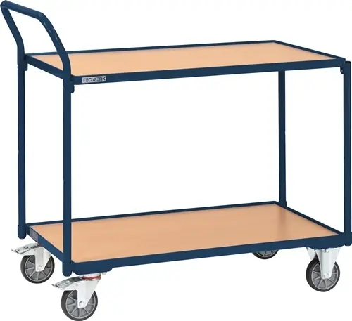 TAFELWAGEN 2 LAADVLAKKEN L850XB500MM DUIFBLAUW, RAL 5014 DRGVERM.300 KG SCHUIFBE