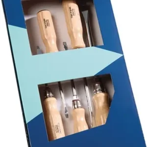 SCHROEVENDRAAIERSET 5-DELIG SLEUF / PH HOUTEN GREEP RONDE KLING MET 6-KANT AANZE