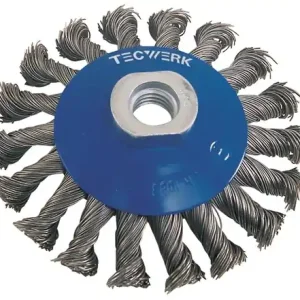 STAALDRAADBORSTEL D. 100 MM DRAADDIKTE 0,35 MM RVS 13 MM 12500 MIN-¹ TECWERK
