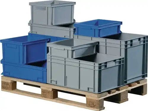 TRANSPORTSTAPELBAK L300XB200XH120MM GRIJS PP SCHELPGREEP ZIJWANDEN GESLOTEN TW