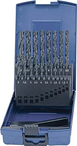 SPIRAALBORENSET DIN 338 TYPE N NOMINALE-D. 1-10,5X0,5 MM HSS 24 DELIG KUNSTSTOF