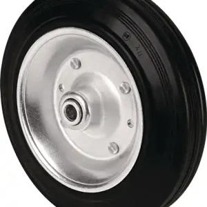 RESERVE-WIEL WIEL D. 160MM DRAAGVERMOGEN 135KG VOLLEDIG VAN RUBBER ZWART AS-D.