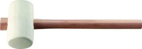 RUBBERHAMER HOOFD-D. 90 MM KOPLENGTE 139 MM WIT ESSENHOUT 70 SHORE A VLAKKE BAAN