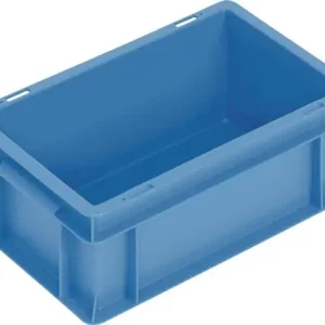 TRANSPORTSTAPELBAK L300XB200XH120MM BLAUW PP SCHELPGREEP ZIJWANDEN GESLOTEN TW