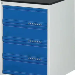 SCHUIFLADEKAST BK 650 H820XB580XD650MM LICHTGRIJS/GENTIAANBLAUW 4 LADE STANDAARD