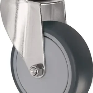 ZWENKWIEL WIEL D. 50MM DRAAGVERMOGEN 50KG MET ACHTERGAT KOGELLAGER RUBBER GRIJ