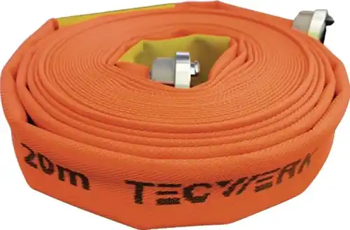 BOUW-/INDUSTRIESLANG BINNEN-D. 75 MM LENGTE 20 M LICHTGEVEND ORANJE WIEL TECWERK