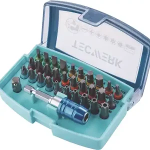 BITASSORTIMENT 32-DELIG SLEUF/PH/PZD/TX/TX-BO/6-KANT TORSIEBITS TECWERK