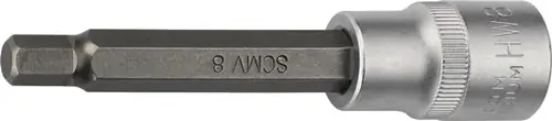 DOPSLEUTELBIT 1/2 INCH BINNEN-6-KANT SLEUTELWIJDTE 7 MM LENGTE 100 MM TECWERK