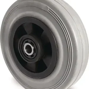 RESERVE-WIEL WIEL-Ø 160 MM DRAAGVERMOGEN 135 KG VOLLEDIG VAN RUBBER GRIJS AS-Ø 1