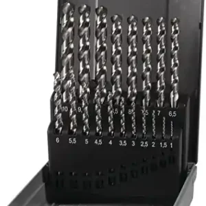 SPIRAALBOREN-SET DIN 338 TYPE UNI NOMINALE-Ø 1-10X0,5 MM HSS-CO 19-DELIG KUNSTST