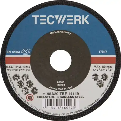 AFBRAAMSCHIJF D125XS7MM GEBOGEN GAT 22,23 MM TECWERK