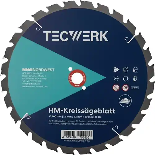 TAFELCIRKELZAAGBLAD BUITEN-Ø 500 MM AANTAL TANDEN 36 HB GAT 30 MM SNIJBREEDTE 3,