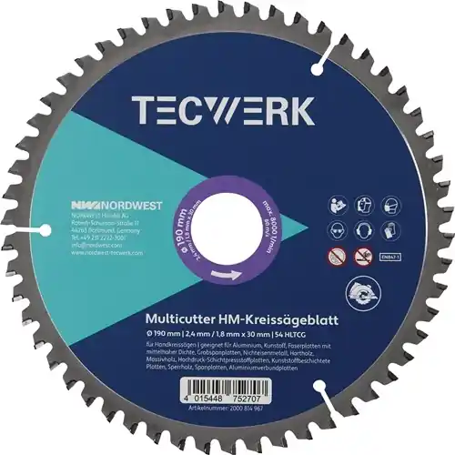 HANDCIRKELZAAGBLAD BUITEN-Ø 210 MM AANTAL TANDEN 54 HLTCG GAT 30 MM SNIJBREEDTE