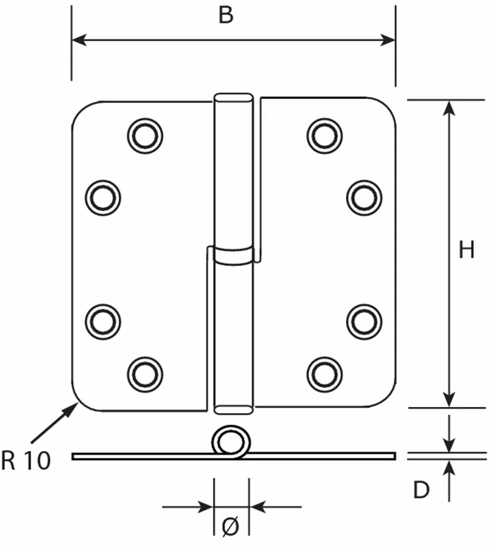 H169D89890125 / KOGELSTIFT PAUM. 89X89 STAAL VERZ. R RC