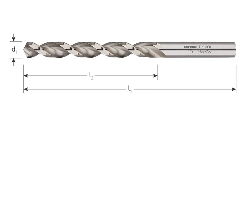 HSS-E SPIRAALBOOR, DIN 338, TYPE TLS1000, ø7,0