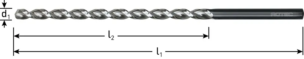 HSS-E SPIRAALBOOR, DIN 1869, TYPE TLS1000, ø10,5X265