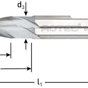 HSS-E SPIEBAANFREES, DIN 327, KORT, ALCRN-GECOAT, ø15