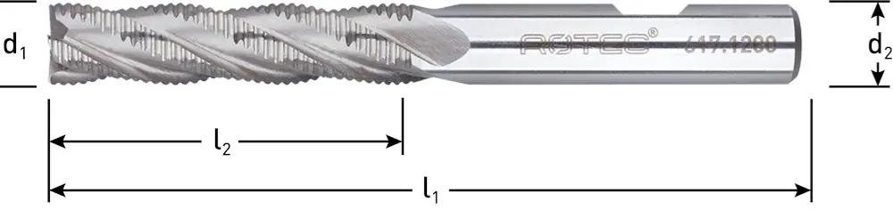 HSS-E RUWFREES, TYPE HR, DIN 844, LANG, ONGECOAT, ø6
