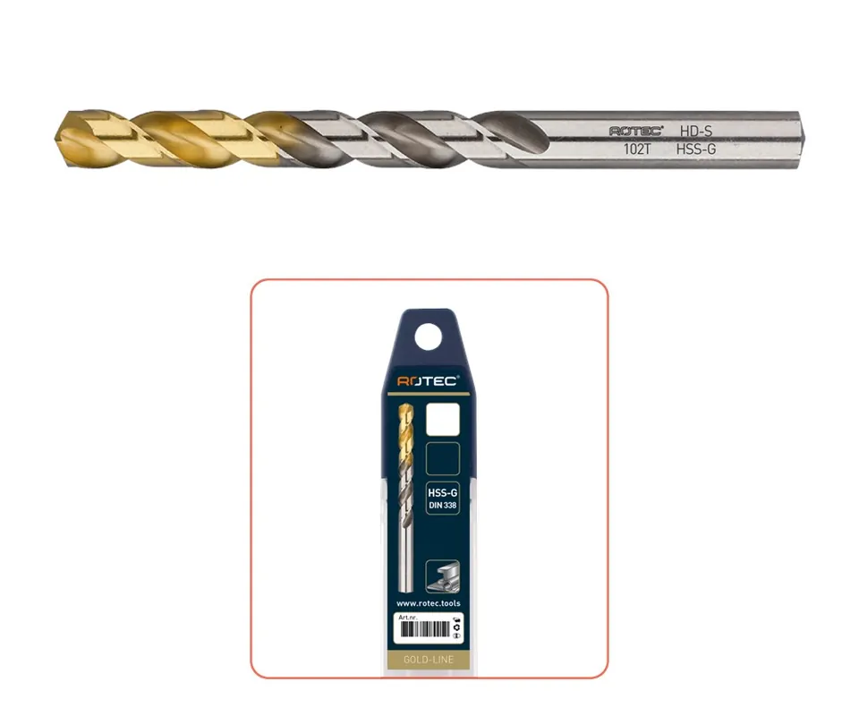 HSS-G SPIRAALBOOR, DIN 338, TYPE HD-S, TIN-TOP, ø8,8