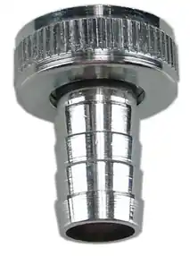 CHROOM SLANGWARTEL SET 1/2X3/4 + BORGRING