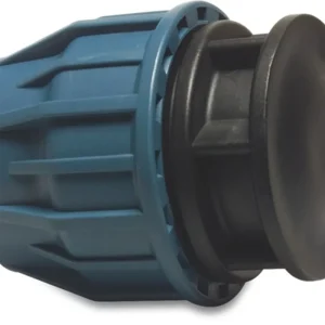 TYLEEN EINDKAP PP 16 MM KNEL 16BAR ZWART/BLAUW DVGW/KIWA/WRAS