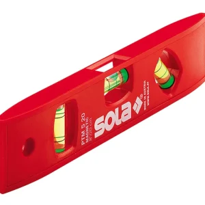 SOLA KUNSTST.WATERPAS PTM5 20 20 CM 3 LIBELLEN HOBBY ROOD MAGNET.