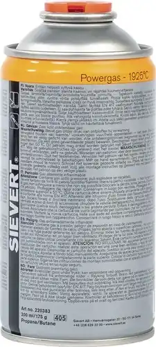 SCHROEFGASPATROON POWERGAS 2203 175 G 300 ML 1925 GRADEN CELSIUS SIEVERT