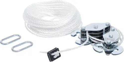 TAKELSET, 180KG, 20M, 4MM NYLON KOORD, 2X HIJSBLOK, BGS 59505