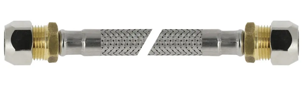 BONFIX RVS FLEX. AANSLUITLEIDING 35CM 15MM X 12MM KNEL