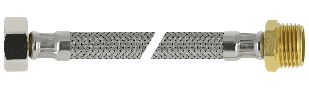 BONFIX RVS FLEX. AANSLUITLEIDING 35CM 3/8" BI. X 3/8" BU.