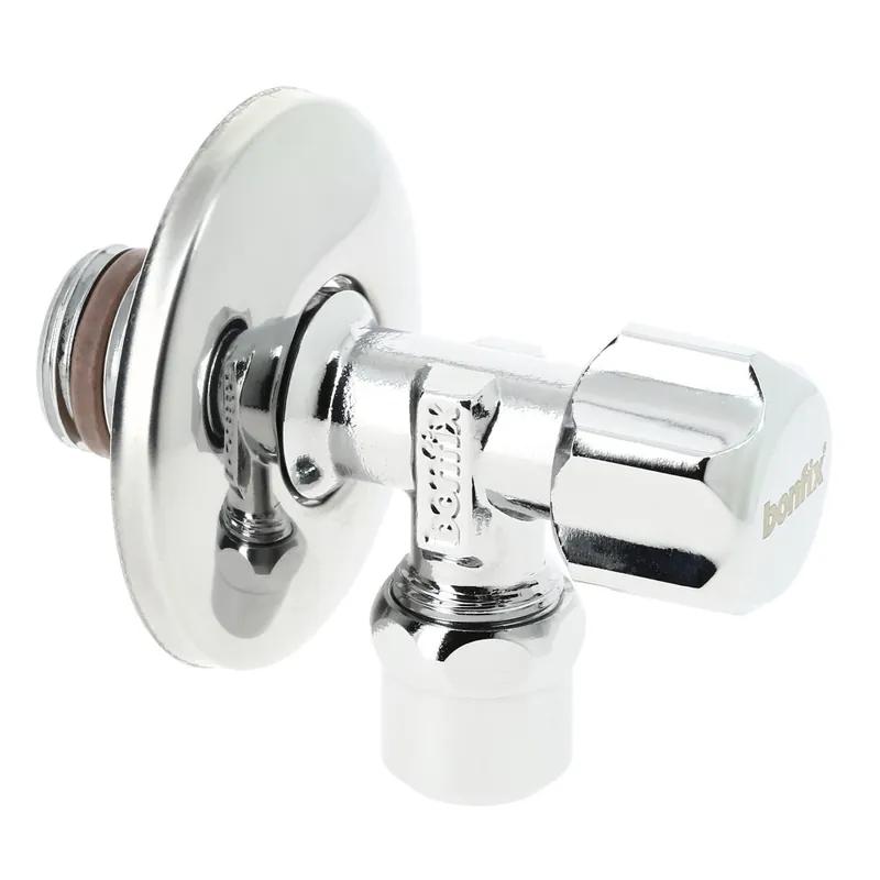 BONFIX HOEKSTOPKRAAN VERCHROOMD 1/2" X 10 MM MET ROZET