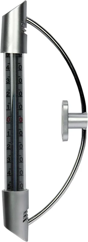 RAAMTHERMOMETER 23CM METALLOOK