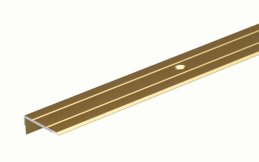 TRAPKANT,ALU GOUD ELOX 25X10X1,5/2M