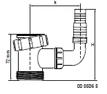 MCALPINE 5506 T-STUK TBV WAS- EN AFWAS. + HAAKSE SLANGTULE
