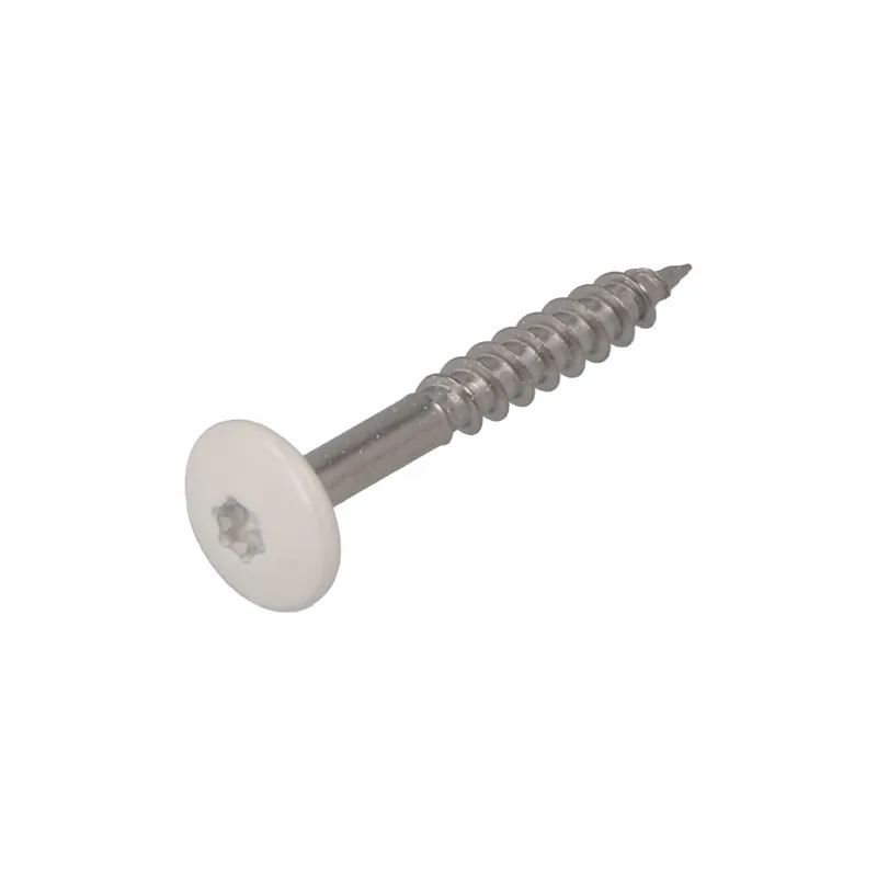 DAK&GEVEL KLEURKOPSCHROEF RVS-A2 WIT RAL9010 4.8X38 (50)