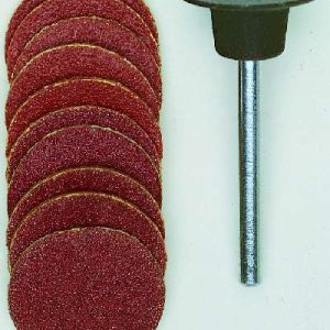 SCHUURSCHOTEL ø 18 MM + 10 SCHUURSCHIJVEN (ELK 5 ST. K 120 + K 150)