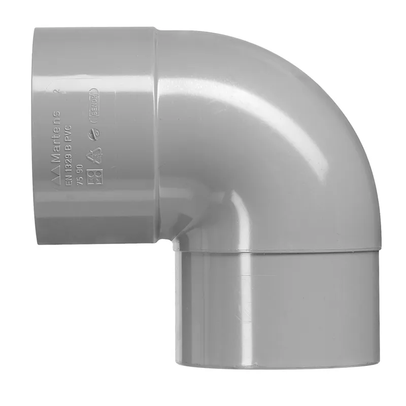 BOCHT PVC 1X LIJMMOF/VERJONGING SPIE-EIND Ø 50MM 90º
