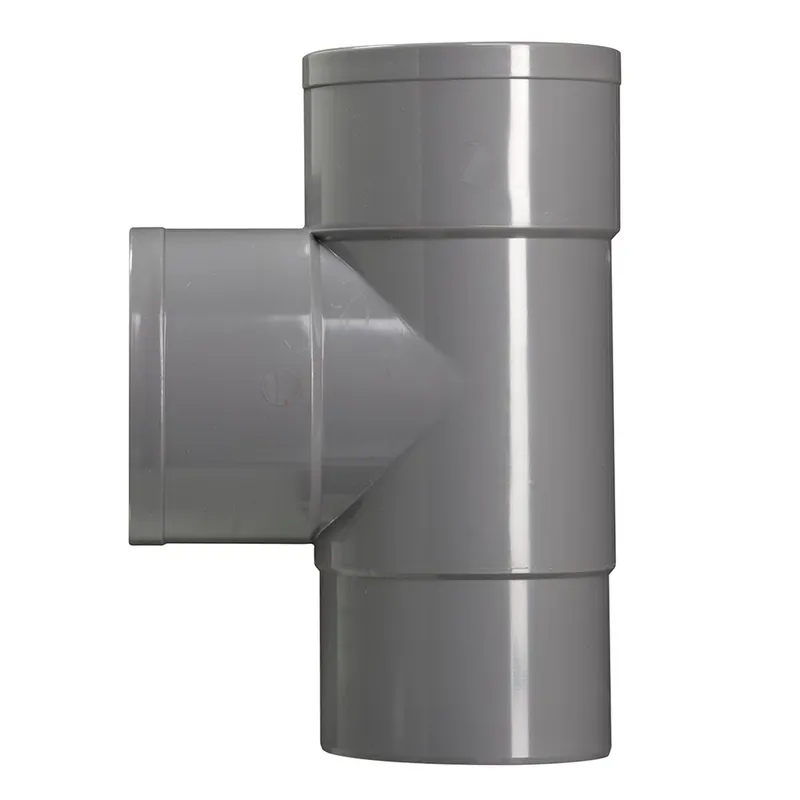 T-STUK PVC 2X LIJMMOF/VERJONGING SPIE-EIND Ø 70MM 90º