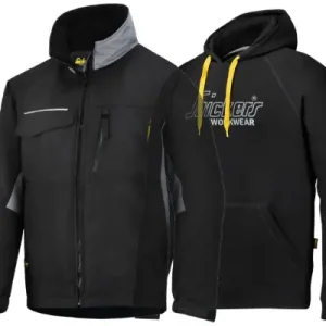 WINTER JACK, RIP-STOP, ZWART-DONKER GRIJS , L MET GRATIS HOODIE
