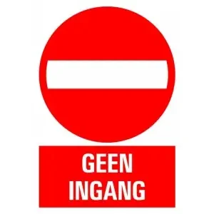 BORD GEEN INGANG 230X330 MM