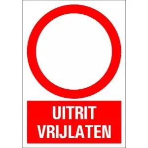 BORD UITRIT VRIJLATEN 230X330 MM