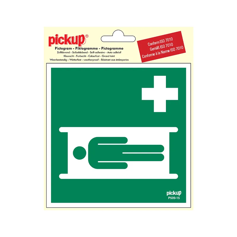 STICKER BRANCARD PICTO 150X150 MM