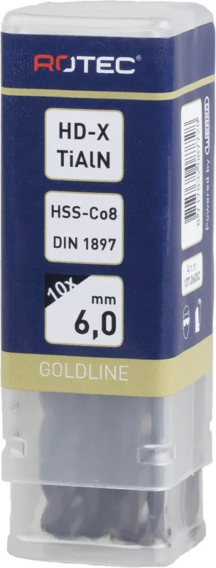 HSS-E PLAATWERKBOOR, DIN 1897, TYPE HD-X, TIALN, ø3,8