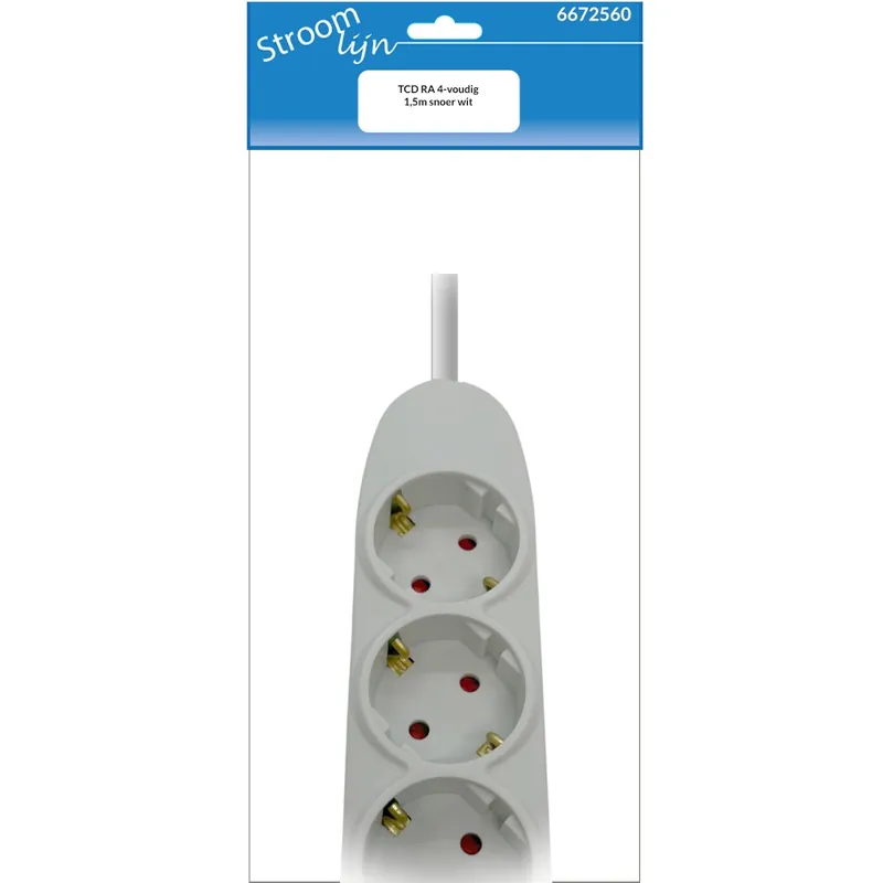 TAFELCONTACTDOOS RANDAARDE 4-VOUDIG 1,5 METER SNOER WIT