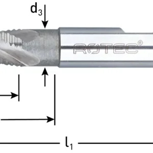 HSS-E RUWFREES, TYPE HR, DIN 844, KORT, ONGECOAT, ø13