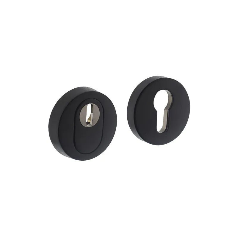 SKG3 VEILIGHEIDSROZETTEN ROND VERDEKT ø52X12MM PROFIELCILINDERGAT MET KERNTREKBEVEILIGING STRUCTUUR ZWART