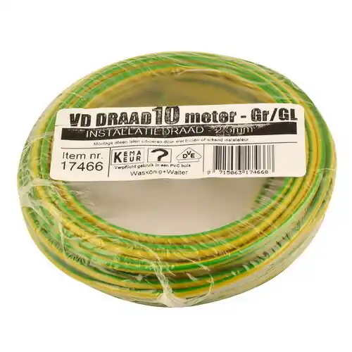 VD-DRAAD 2,5 MM² GEEL/GROEN - 10METER