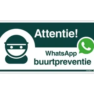 BORD WHATSAPP BUURTPREVENTIE 300X150 MM