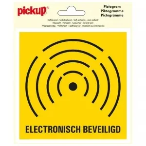 STICKER ELEKTRONISCH BEVEILIGD 150X150 MM